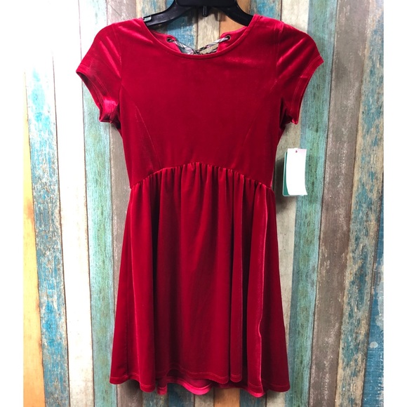 Copper Key Girls Velvet Holiday Dress - Picture 3 of 4